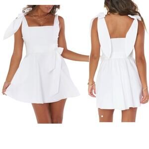 Show Me Your Mumu Claire Mini Dress White Poplin Size Medium NEW